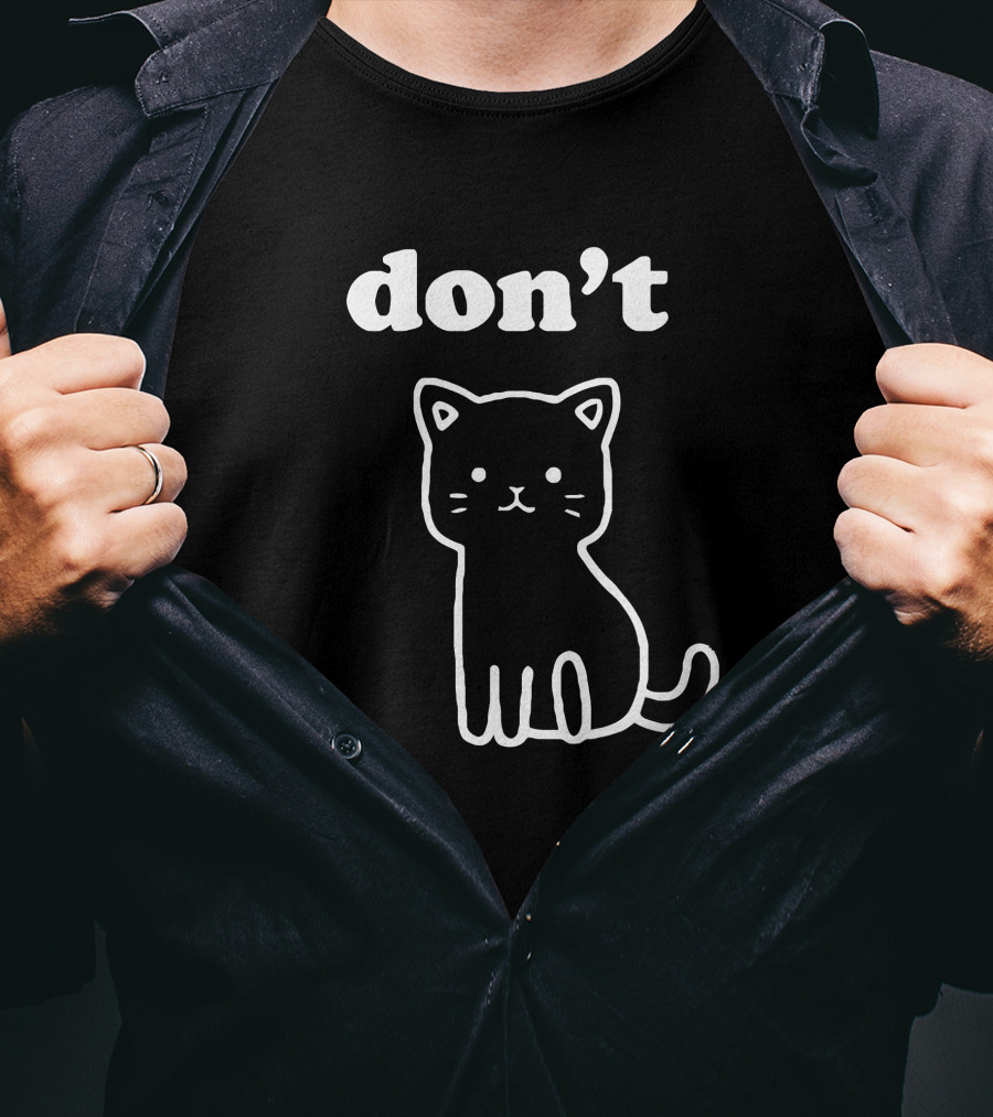 Don't Kitty Cute Cat Outline T-Shirt