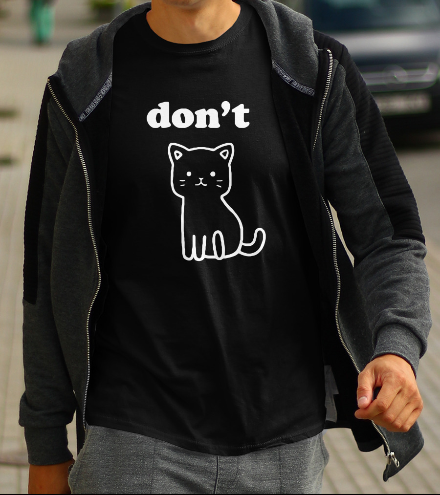 Don't Kitty Cute Cat Outline T-Shirt