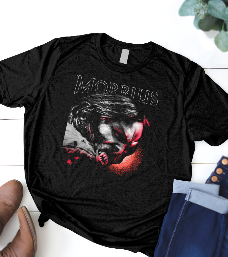 Morbius Jared Leto Vampire Face Artwork Red Glow T-Shirt