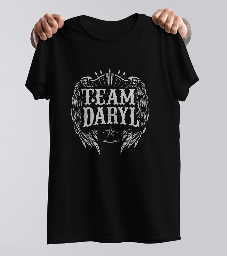 Team Daryl Angel Wings Bow And Arrow Star T-Shirt
