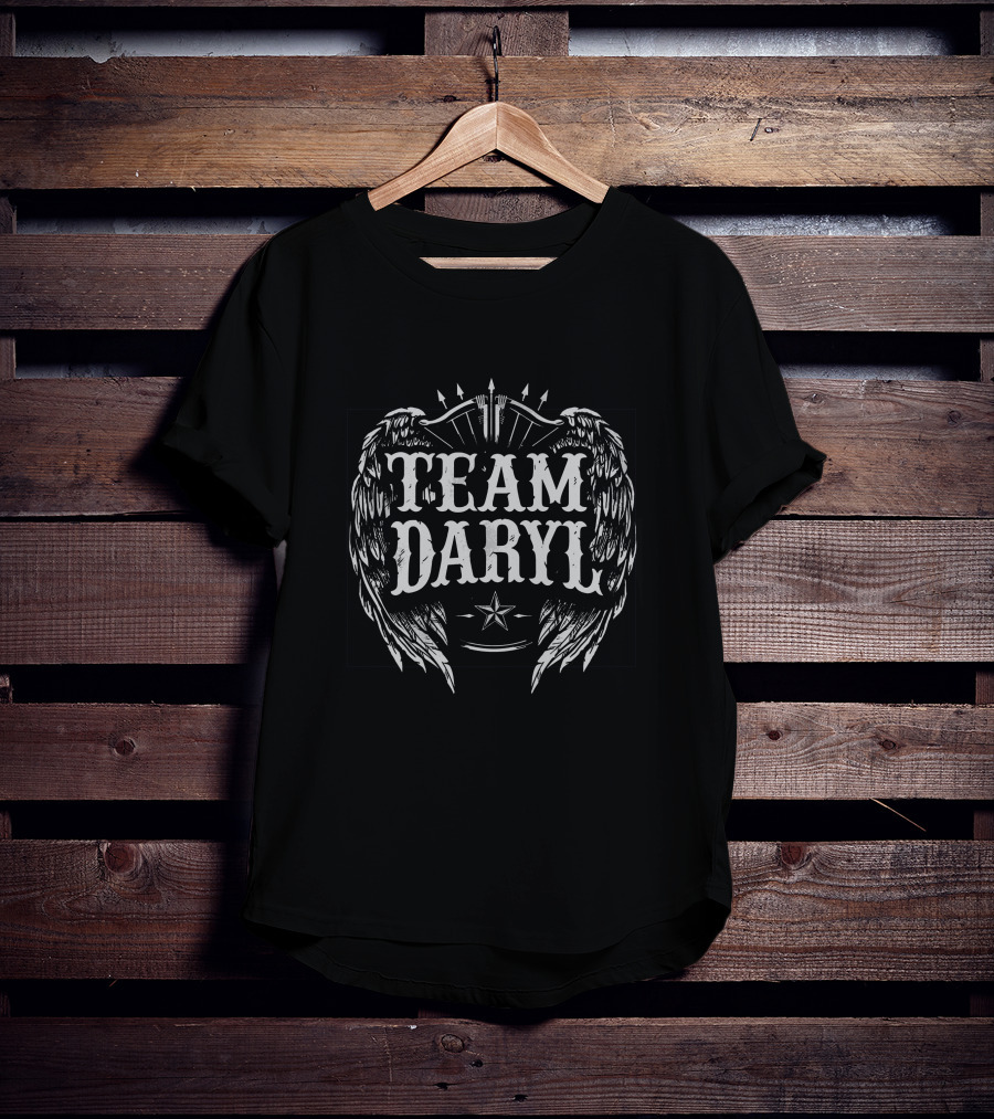 Teelocity Merch Tv Show Team Daryl Dixon Winged Crossbow Star T-Shirt
