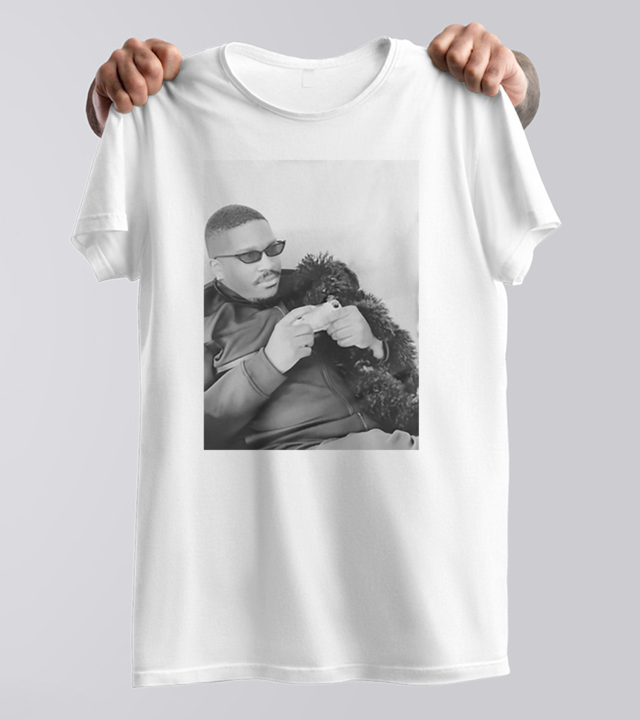 Father's Tiny Shades Relaxing With Pet On Couch T-Shirt