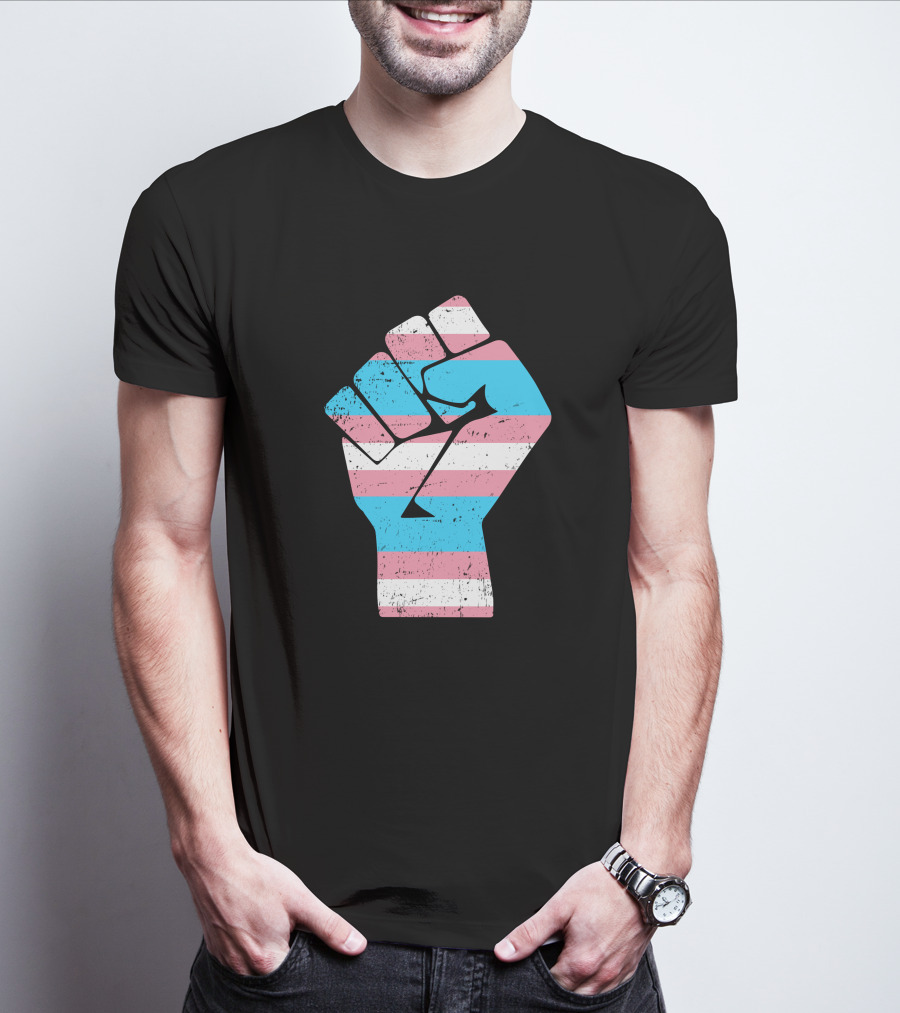 Jamie Lee Curtis Protect Trans Kids Hand Fist Transgender Pride Raised Fist T-Shirt