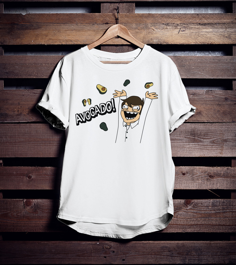 AVOCADO Enthusiastic Cartoon Celebration With Flying Avocados T-Shirt