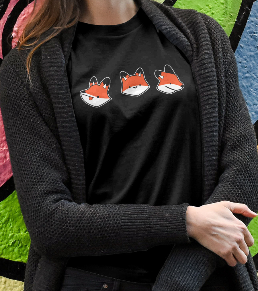 Fundy Cartoon Fox Faces T-Shirt