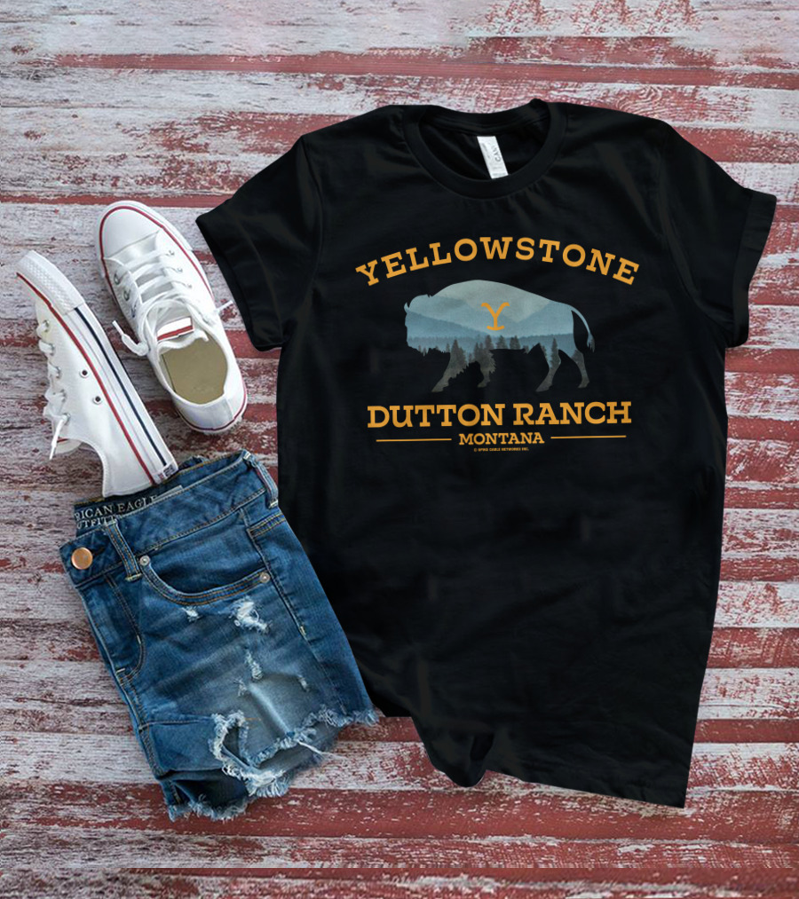 Yellowstone Dutton Ranch Montana Buffalo T-Shirt