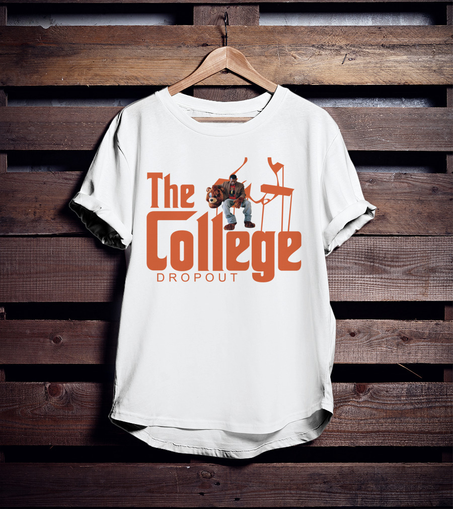 The College Dropout Godfather Parody Art Featuring Iconic Bear Puppet Strings T-Shirt