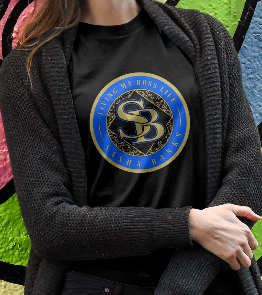 Living My Boss Life Sasha Banks SB Emblem T-Shirt