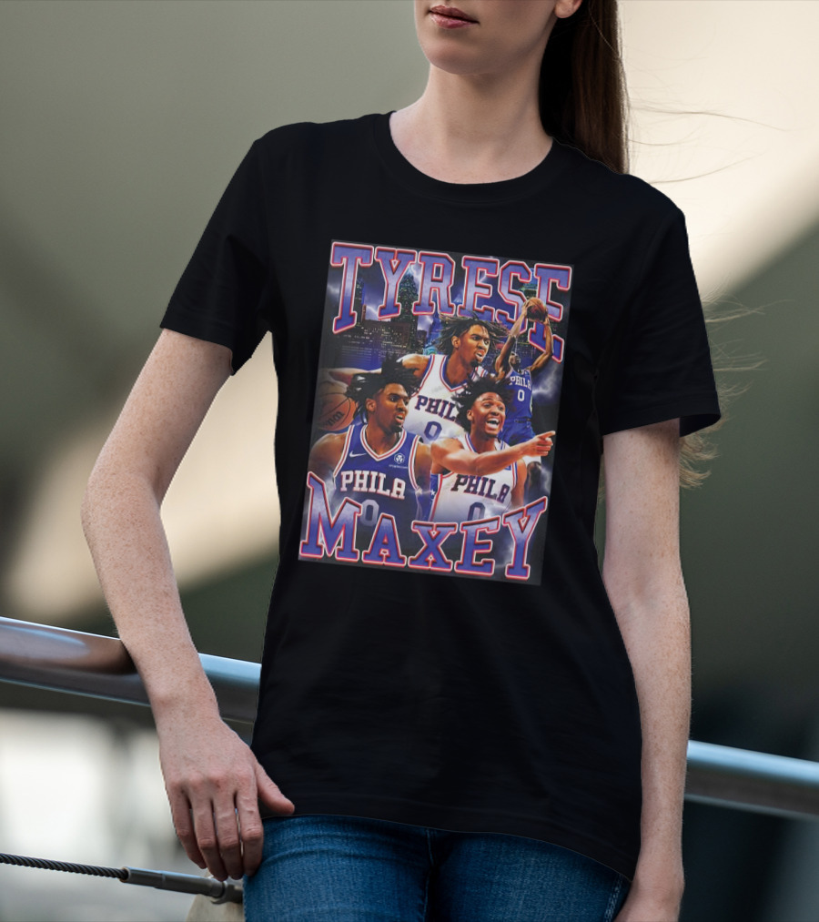 TYRESE MAXEY PHILA NBA Basketball Player T-Shirt