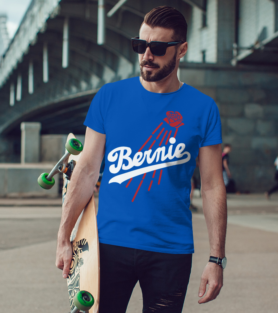 Bernie Sanders Dodgers Logo Rose T-Shirt