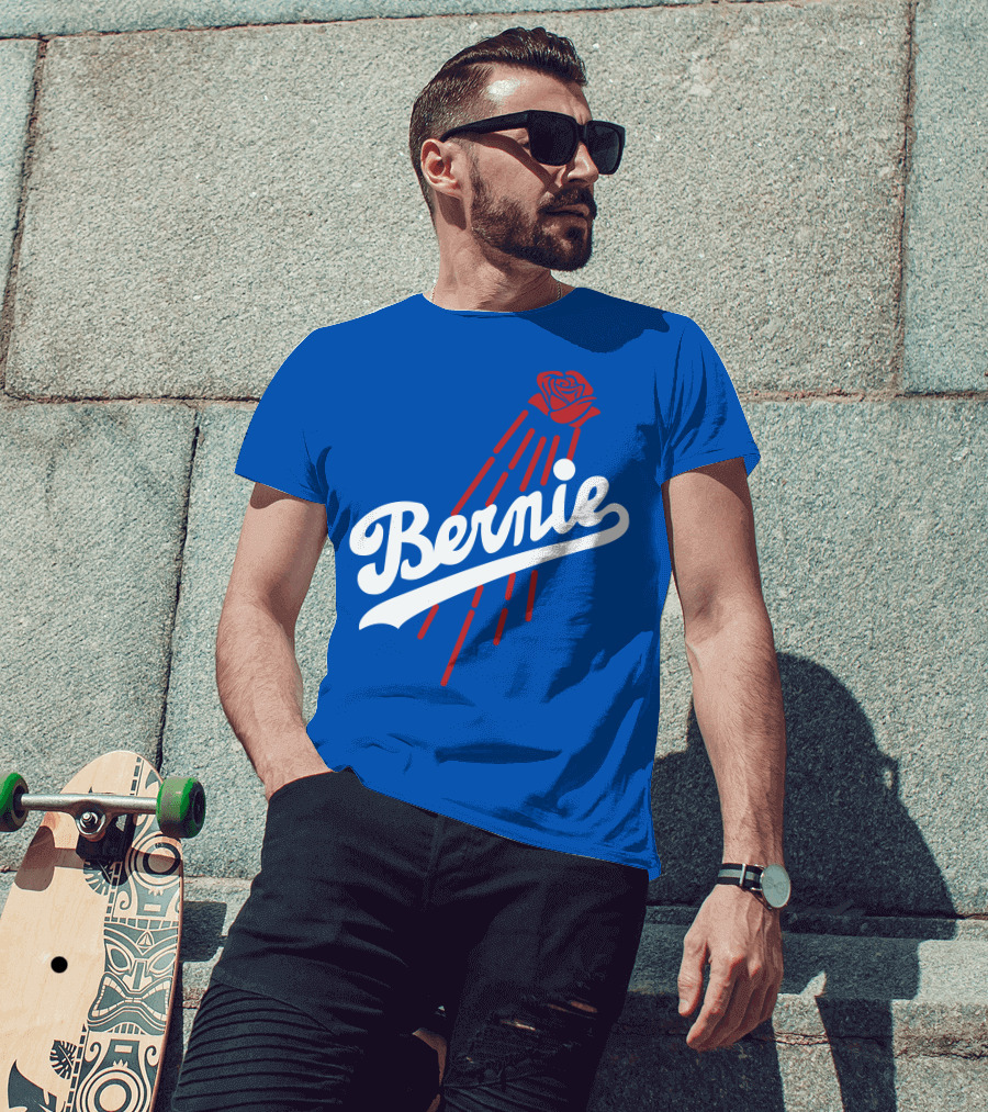 Bernie Sanders Dodgers Logo Rose T-Shirt