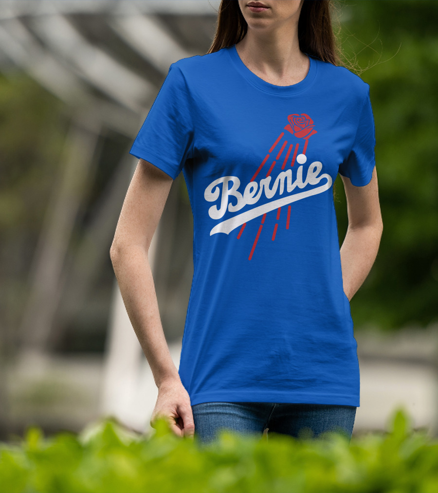 Bernie Sanders Dodgers Logo Rose T-Shirt