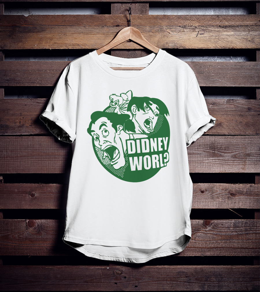 DIDNEY WORL Disney Parody Characters Reaction T-Shirt