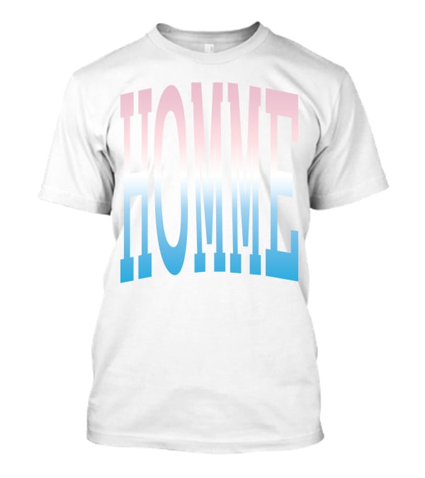 Homme Femme Pink Blue Gradient Text T-Shirt