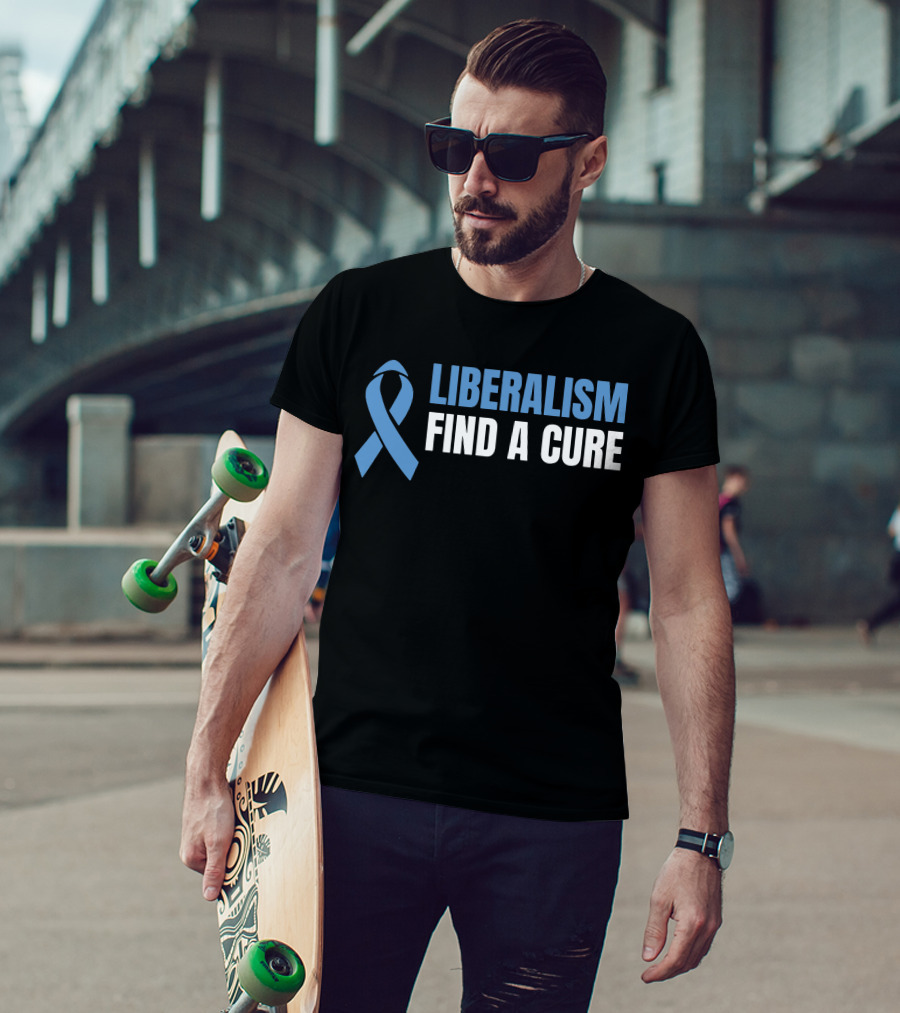 Liberalism Find A Cure Blue Awareness T-Shirt