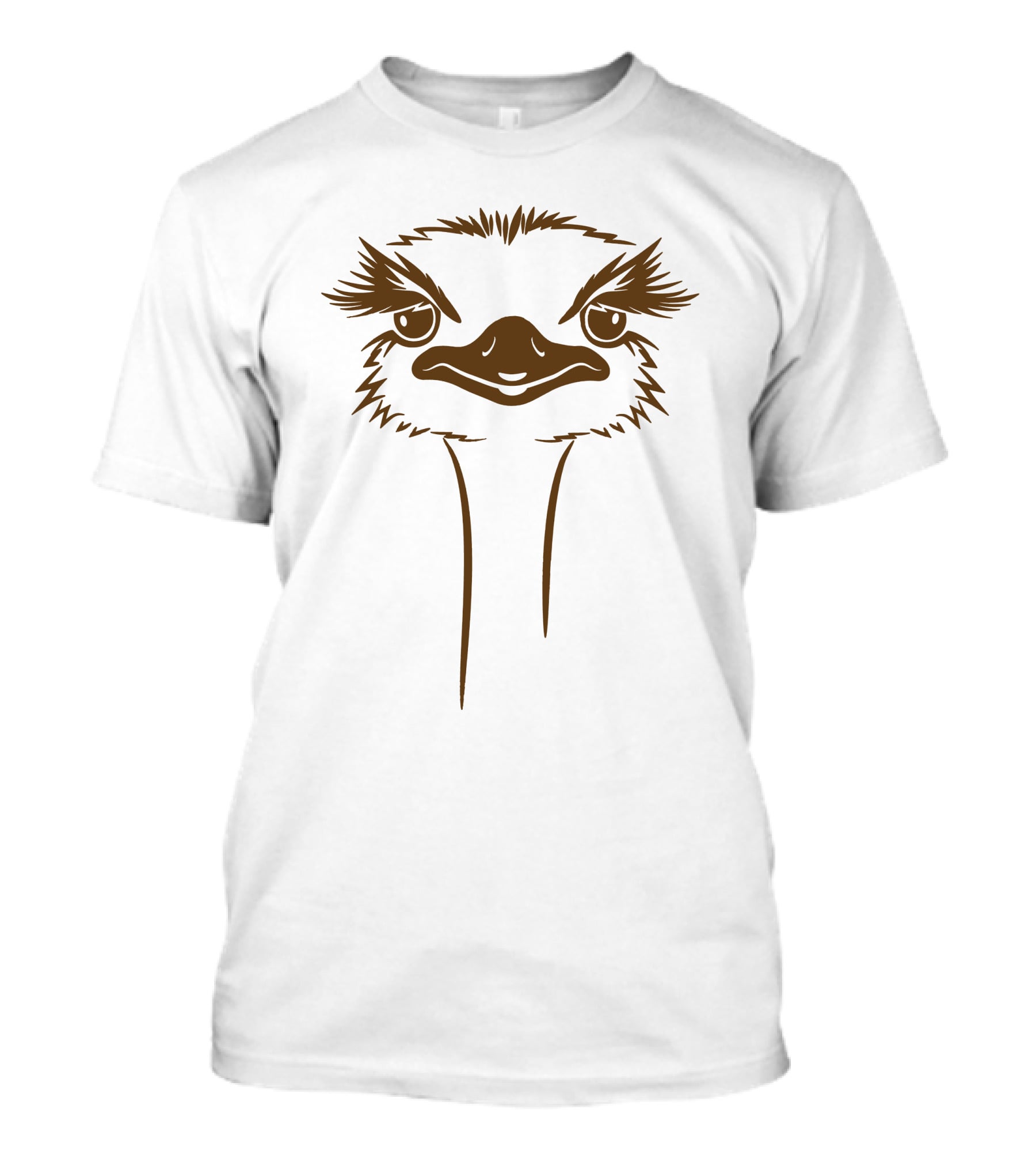 Ostrich Face Outline Bold Expression T-Shirt