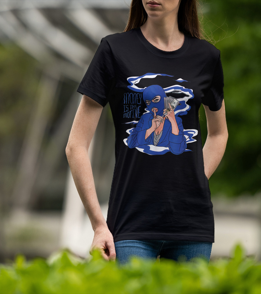 Money Is The Motive Racer Blue 5s T-Shirt