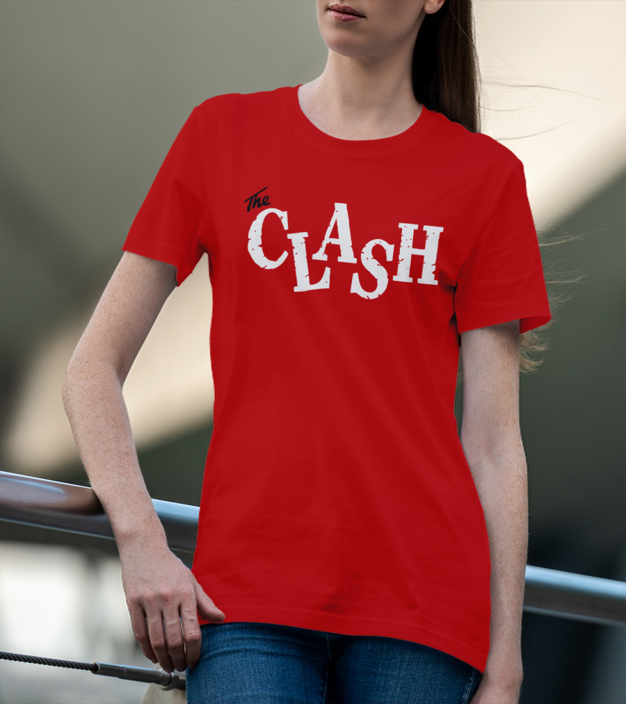 The Clash Band Logo White Text T-Shirt