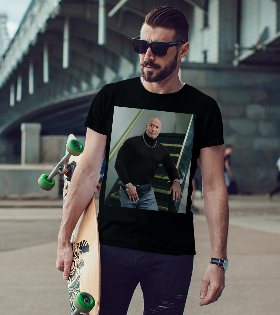 The Rock Iconic 90s Turtleneck Fanny Pack Look T-Shirt