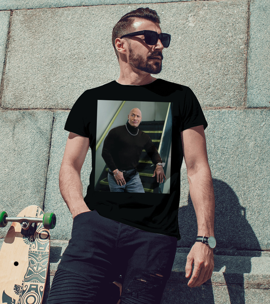The Rock Iconic 90s Turtleneck Fanny Pack Look T-Shirt