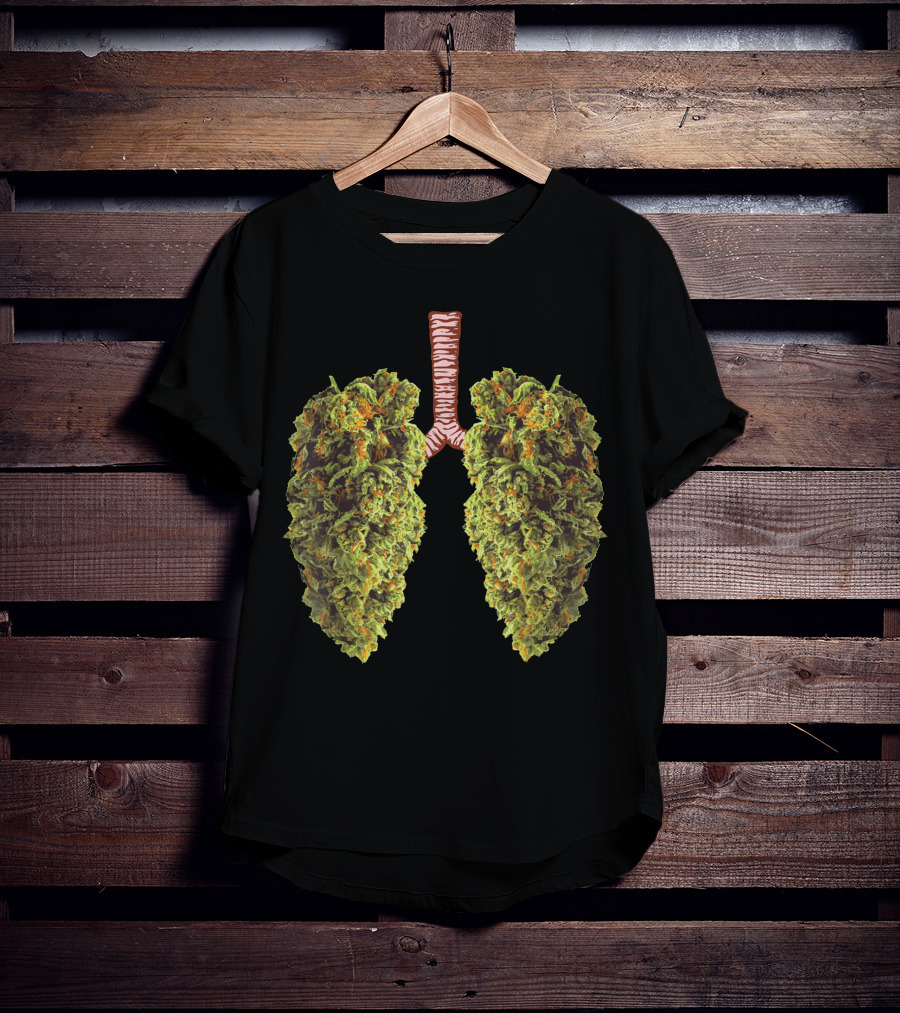 Weed Lungs Cannabis Leaf Anatomy T-Shirt