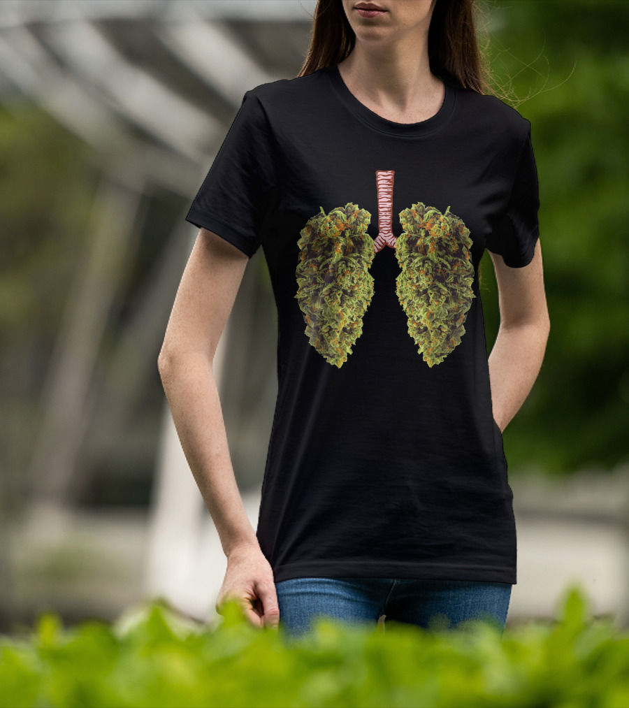 Weed Lungs Cannabis Leaf Anatomy T-Shirt