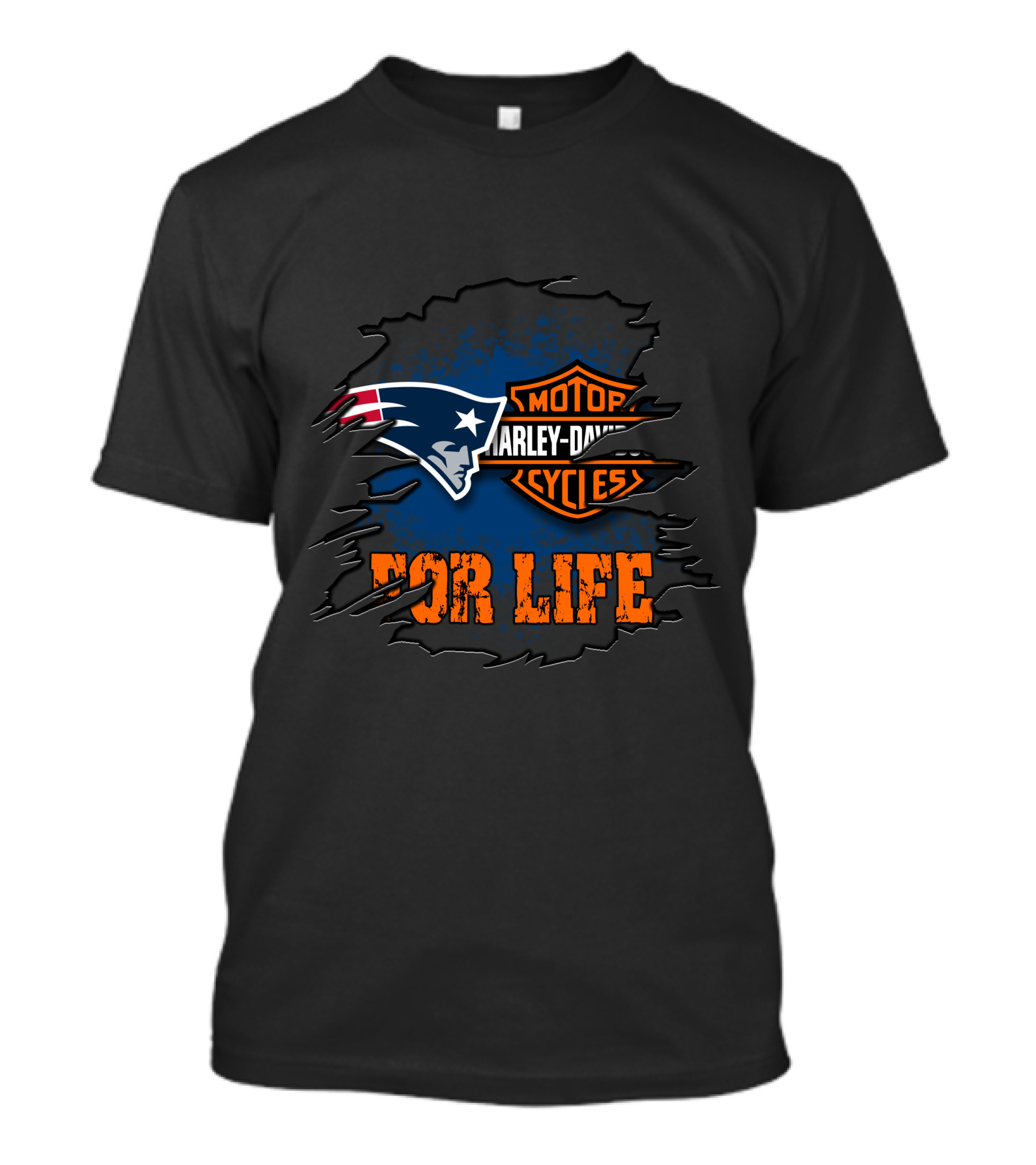 New England Patriots Harley Davidson Motorcycles For Life T-Shirt