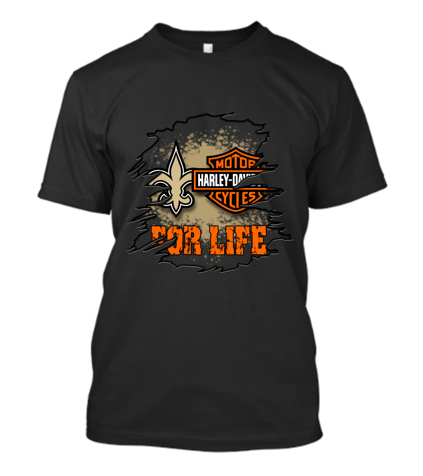 New Orleans Saints Harley Davidson Cycles For Life T-Shirt