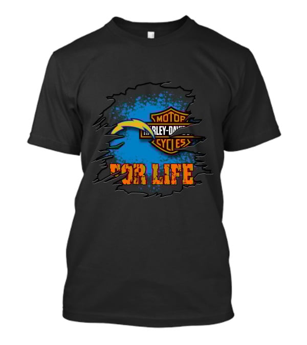 Los Angeles Chargers Harley Davidson For Life T-Shirt