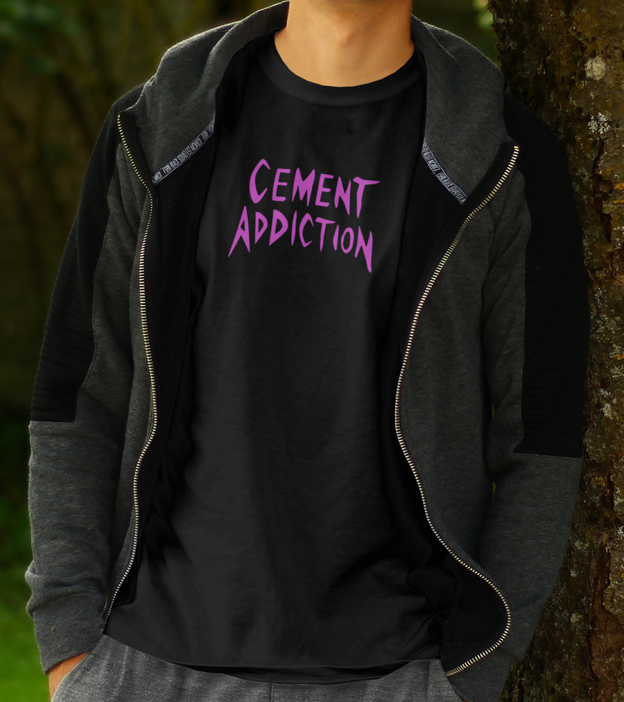Cement Addiction Urban Bold Typography T-Shirt