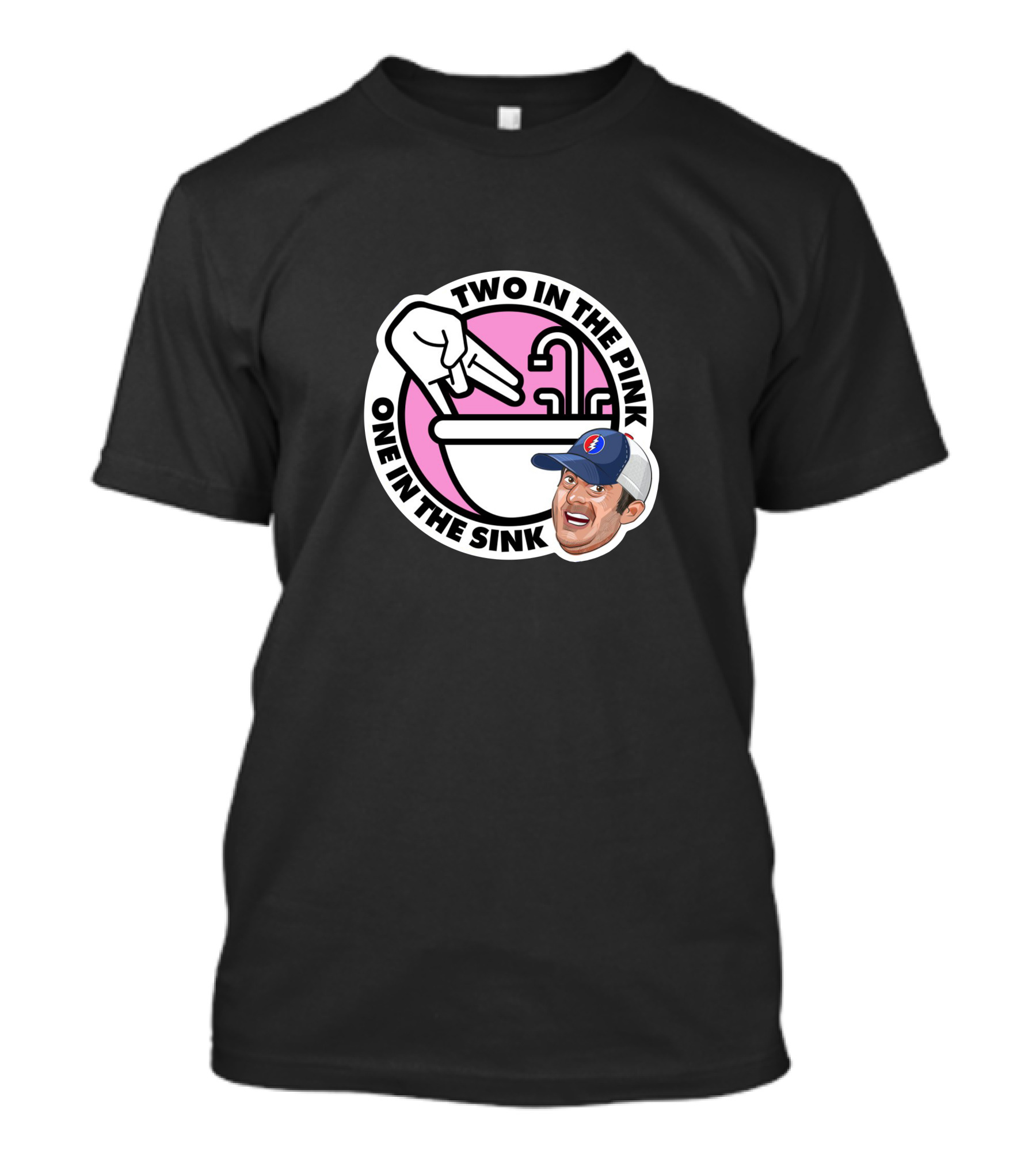 Angel Resto Stugotz 790 Two In The Pink One In The Sink Graphic Face And Hand T-Shirt