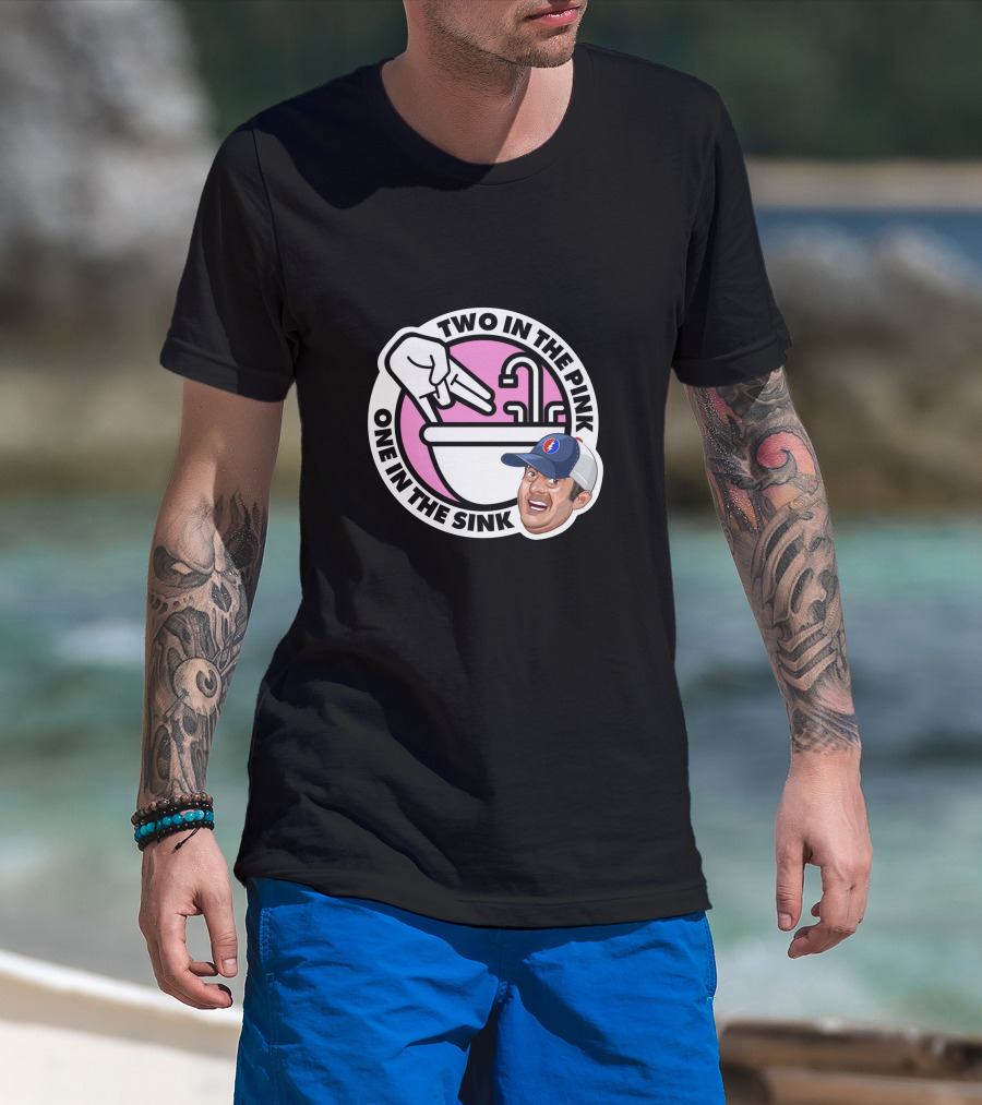 Angel Resto Stugotz 790 Two In The Pink One In The Sink Graphic Face And Hand T-Shirt