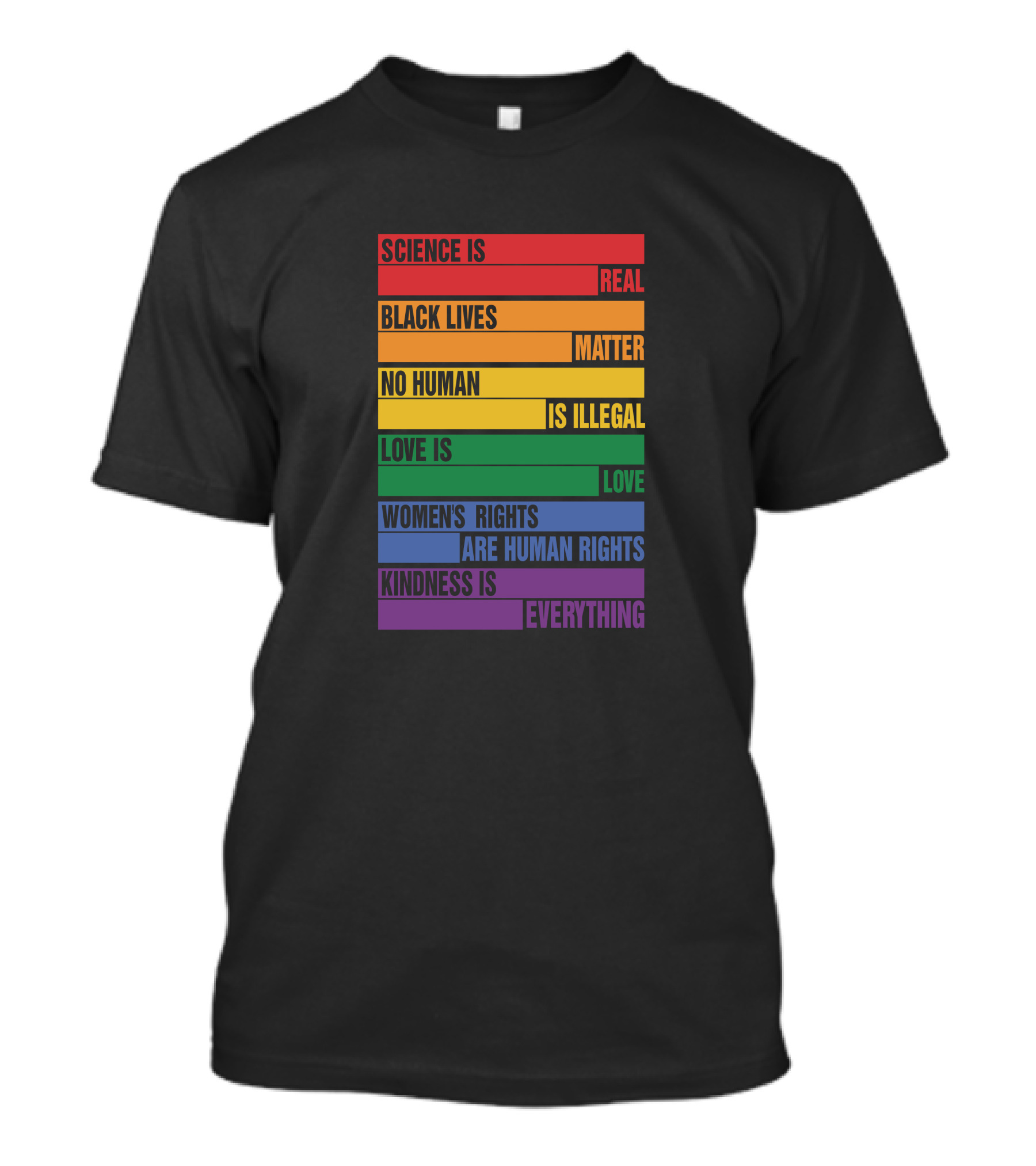 WholesomeMeme Pro Human Science Is Real Black Lives Matter No Human Is Illegal Love Is Love Women's Rights Are Human Rights Kindness Is Everything T-Shirt