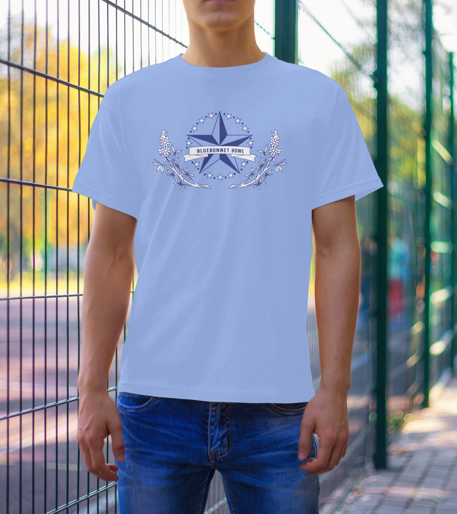 Super 70s Sports Bluebonnet Bowl Star And Bluebonnet Emblem T-Shirt