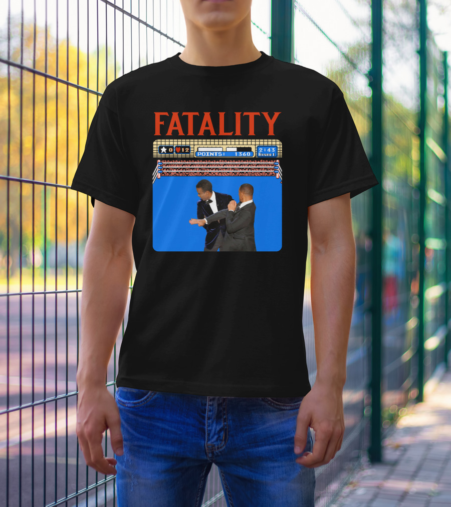 Fatality Will Smith Slaps Chris Rock Oscars Stage Video Game T-Shirt