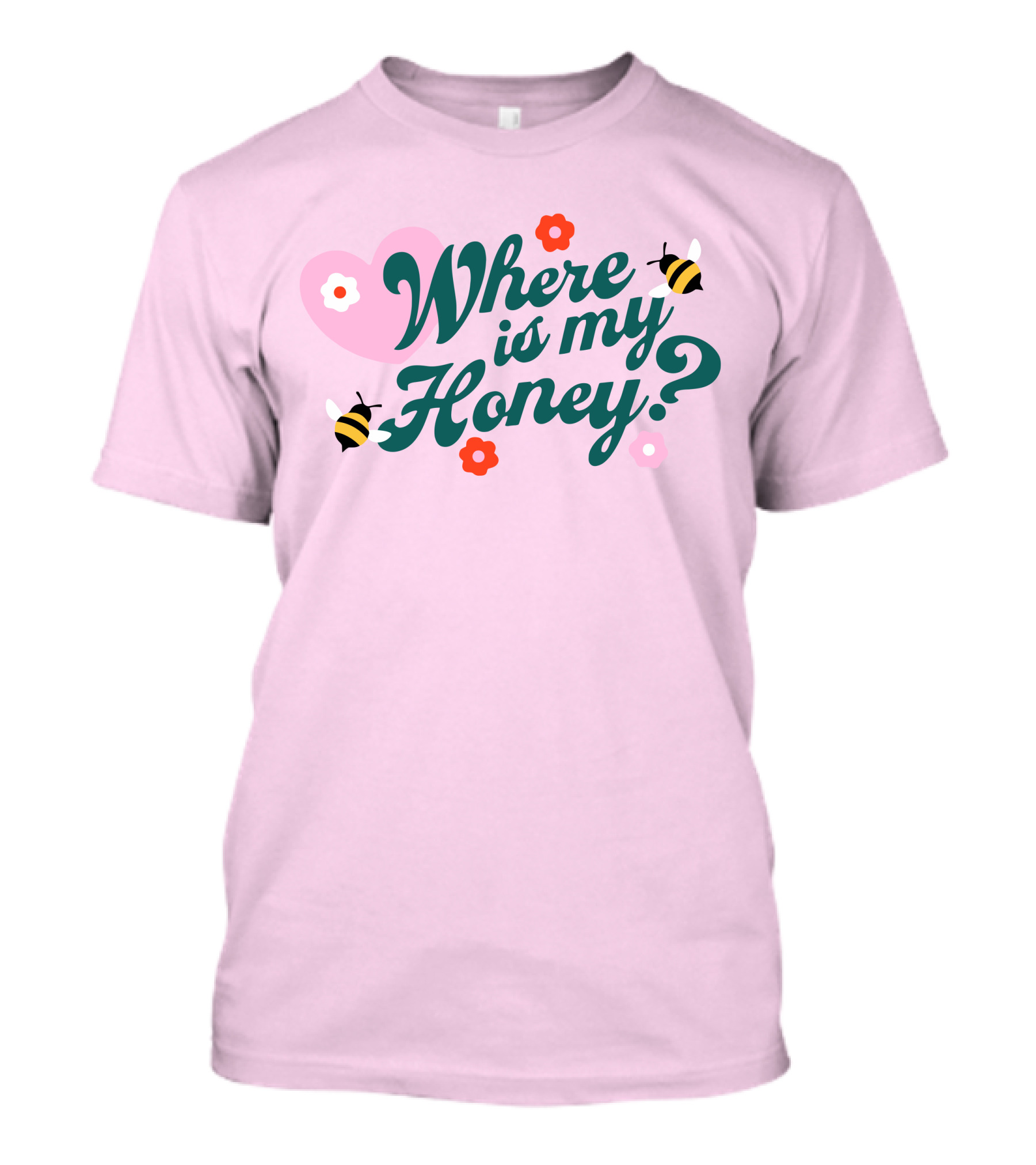 Where Is My Honey? Bees And Hearts With Flowers T-Shirt