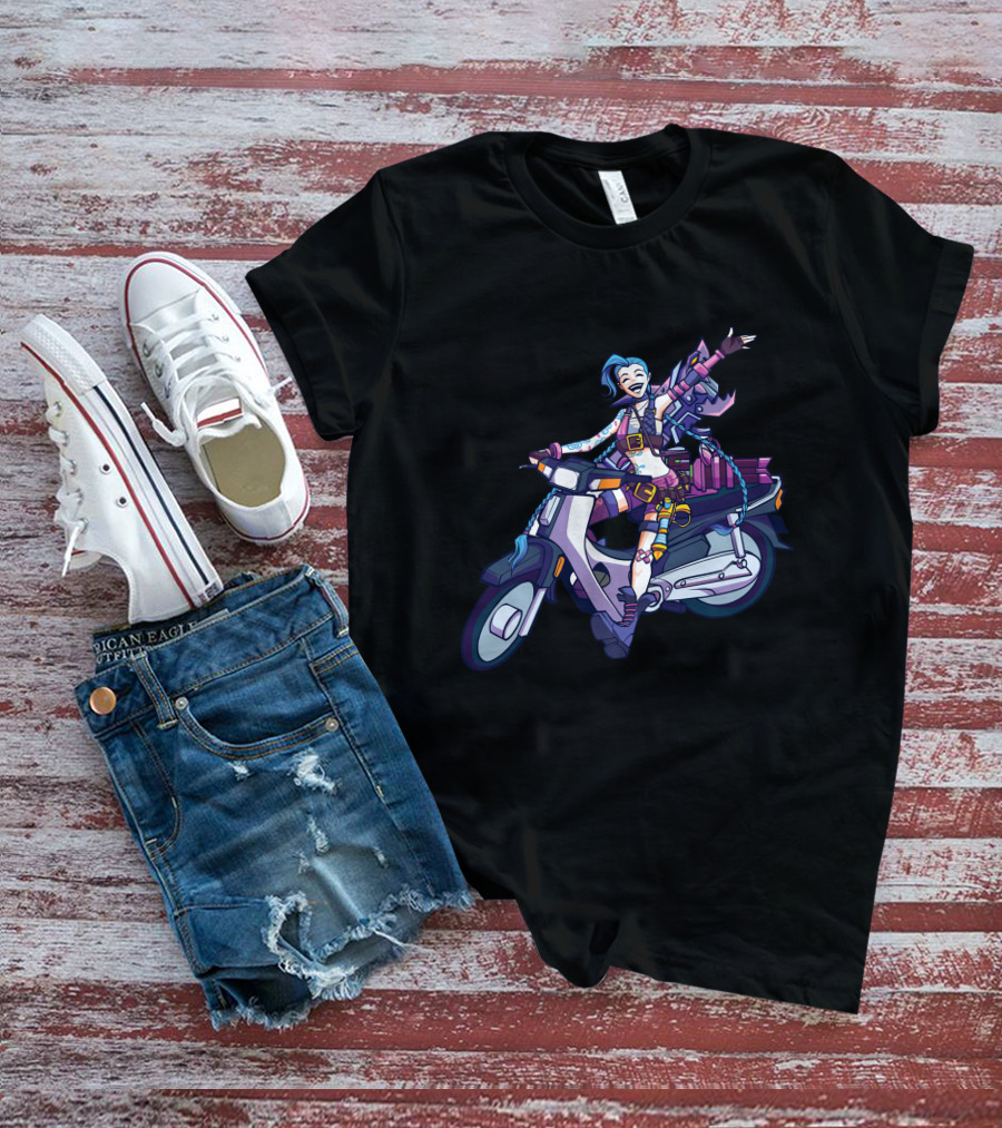 Maumaumau Jinx Character Scooter Adventure Fun T-Shirt