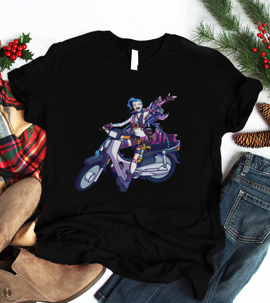 Maumaumau Jinx Character Scooter Adventure Fun T-Shirt