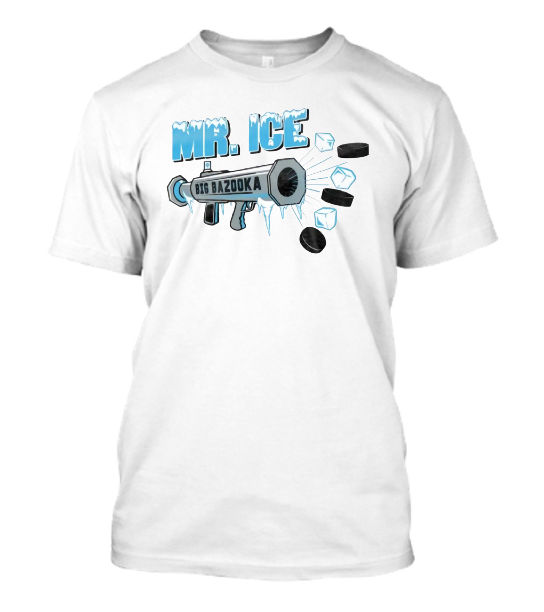Mr Ice Big Bazooka Hockey Pucks And Ice Cubes T-Shirt