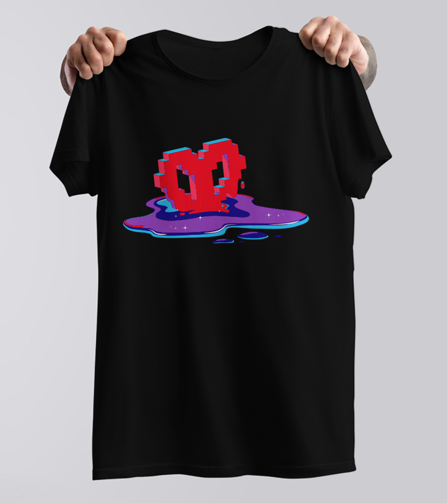 Philza Void Heart Pixel Melting Drip T-Shirt