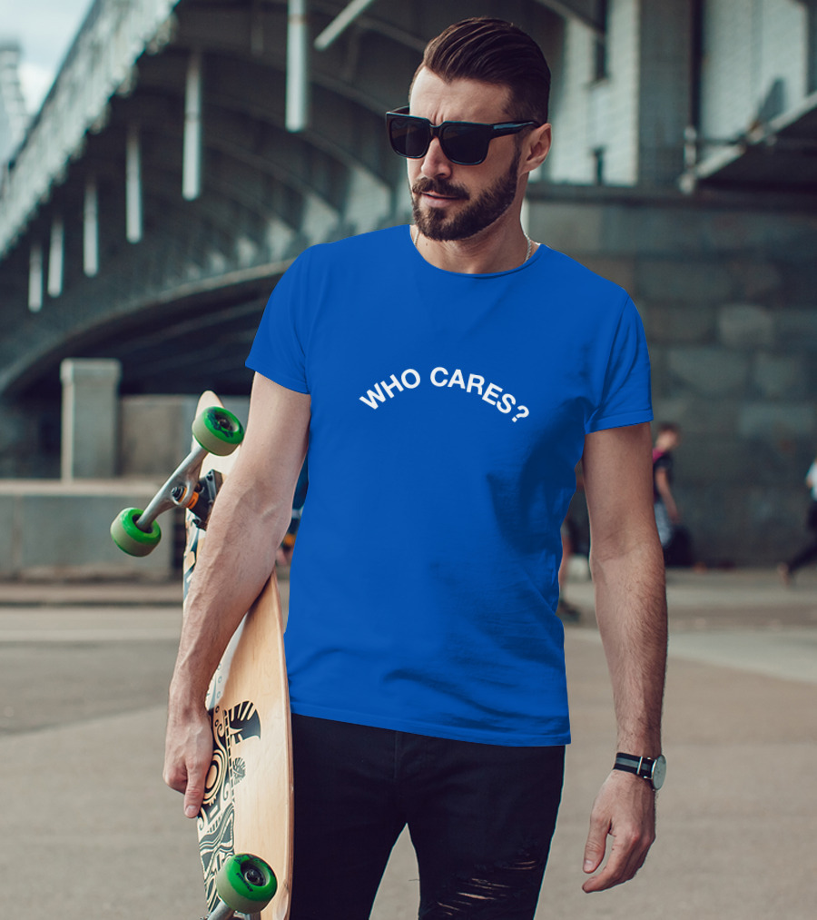 Who Cares Blue T-Shirt