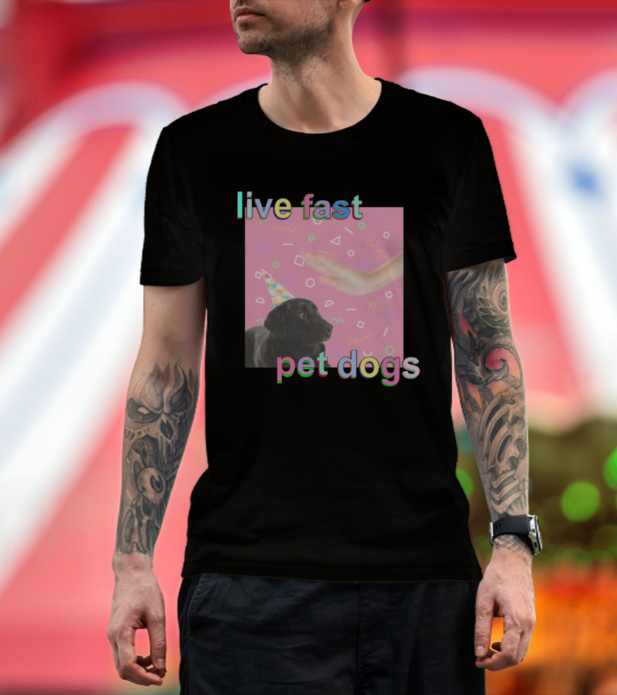 Live Fast Pet Dogs Zach Heltzel Robots With Rayguns T-Shirt