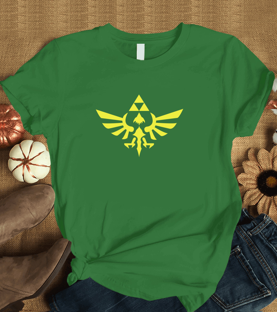 Triforce Symbol Hylian Eagle Green Cargo Shorts T-Shirt