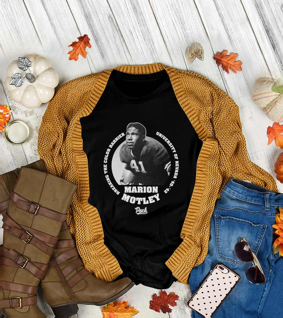 Marion Motley Breaking The Color Barrier University Of Nevada 41 Wolf Pack T-Shirt