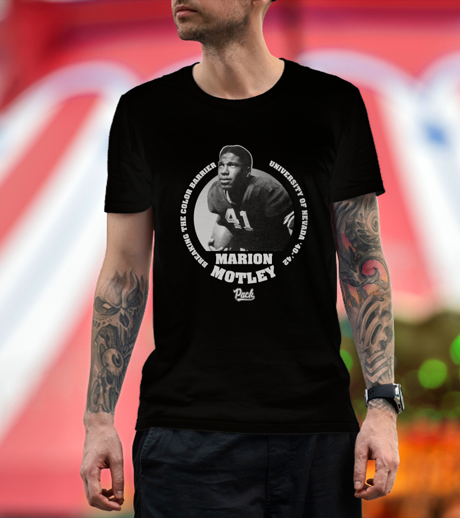 Marion Motley Breaking The Color Barrier University Of Nevada 41 Wolf Pack T-Shirt