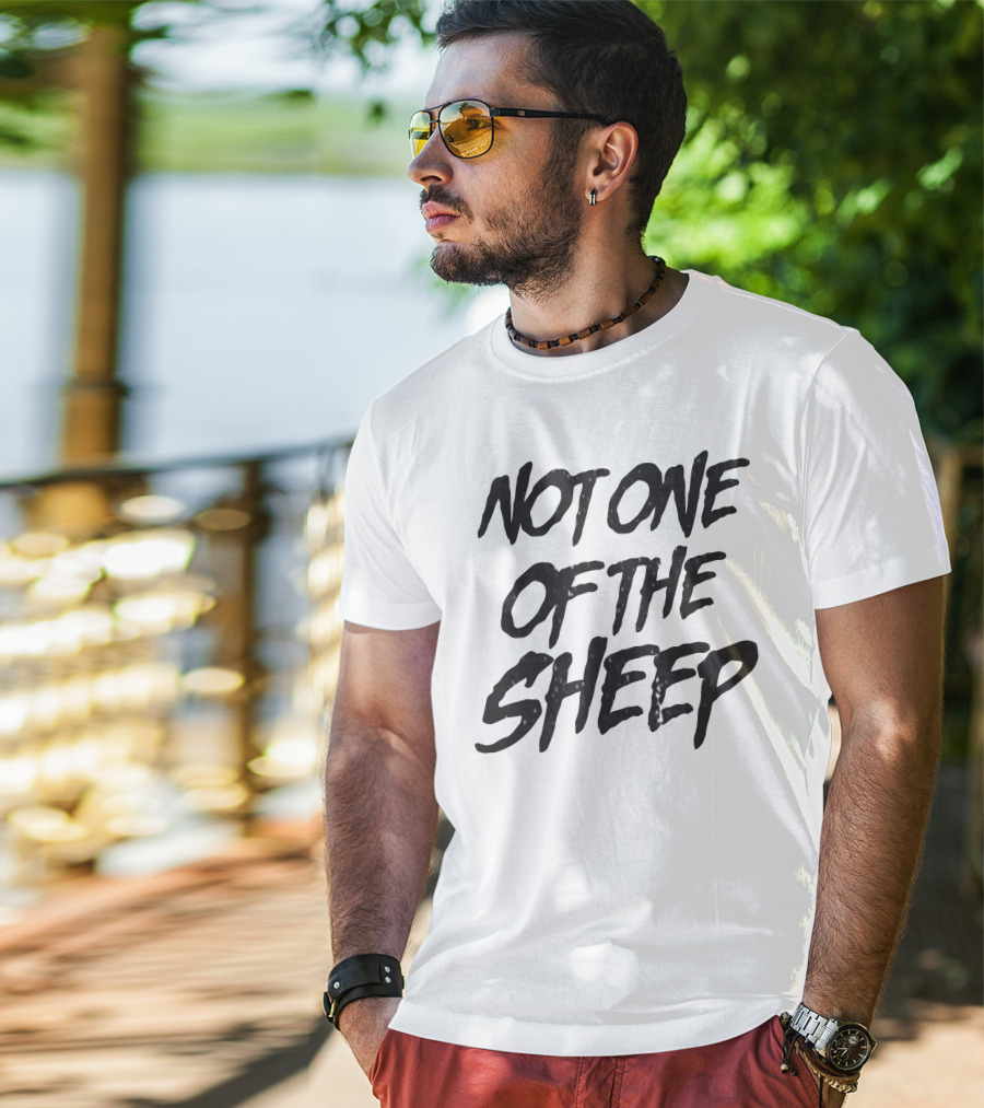 Patriottakes Not One Of The Sheep Monochrome Text T-Shirt