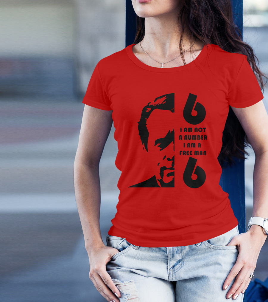 I Am Not A Number I Am A Free Man 6 Six Red T-Shirt