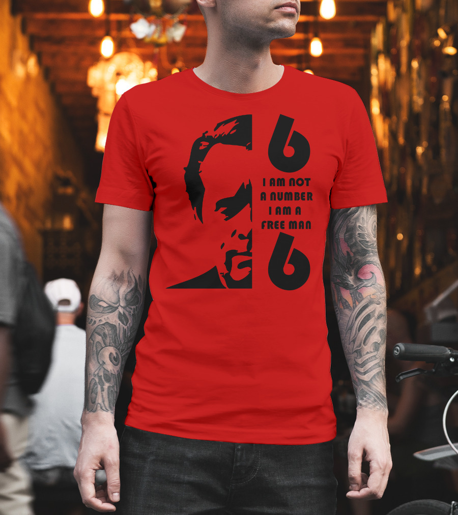 I Am Not A Number I Am A Free Man 6 Six Red T-Shirt