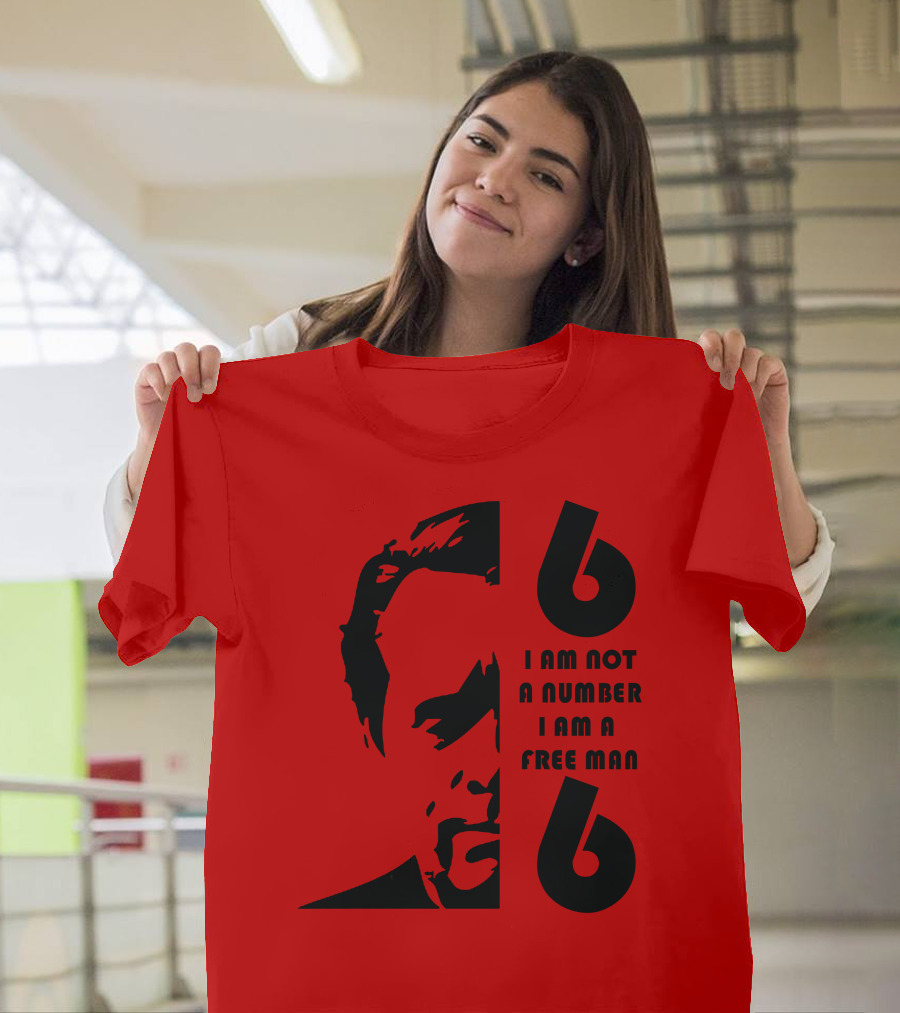 I Am Not A Number I Am A Free Man 6 Six Red T-Shirt