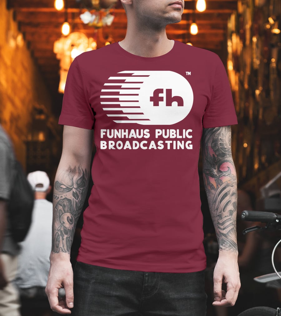 Funhaus Public Broadcasting Logo Design Fh T-Shirt